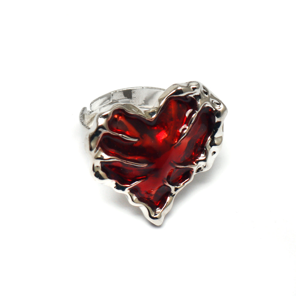 Wholesale Dark Gothic Red Love Cross Open Ring
